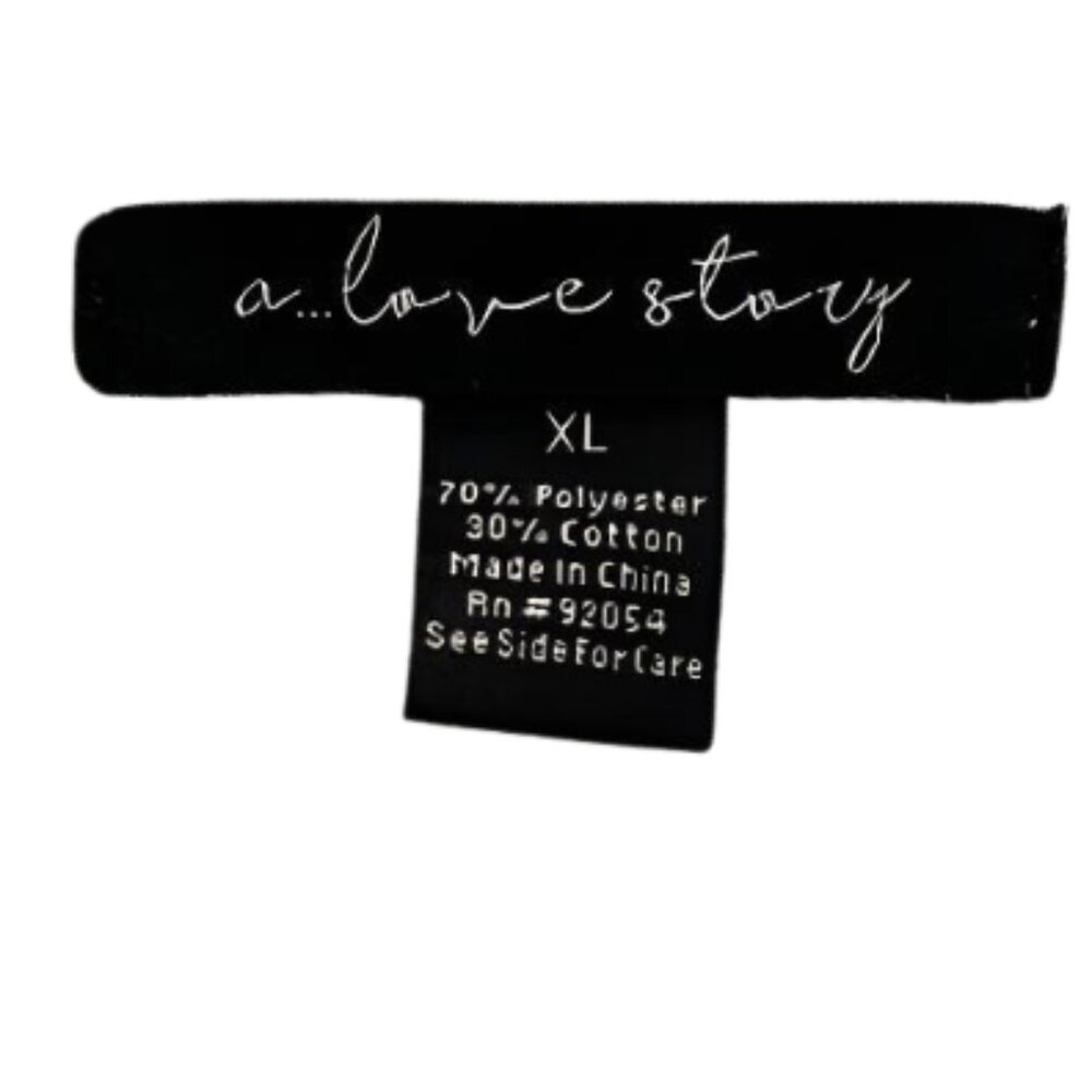 🤍 A Love Story Rhinestone Light Gray Long Sleeve Cropped Sweatshirt – Size XL - Picture 4 of 8